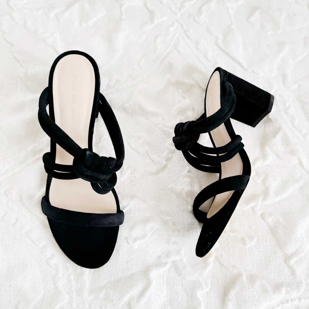 STUART WEITZMAN Twist Knot Block Heel Sandal Size… - image 3